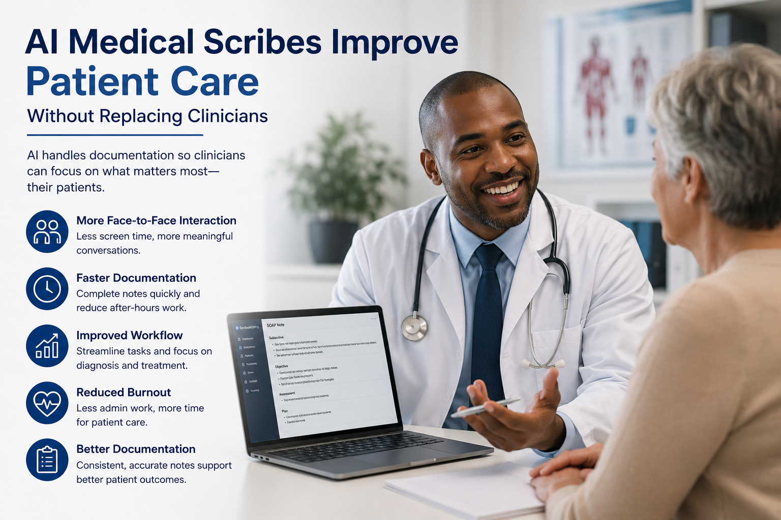 How AI Medical Scribes Improve Patient Care Without Replacing Clinicians