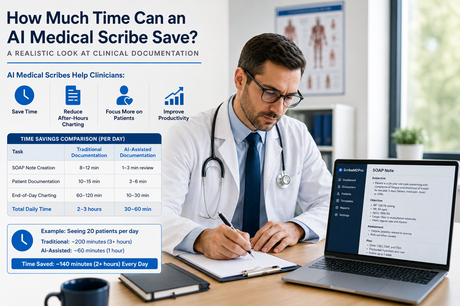 How Much Time Can an AI Medical Scribe Save? A Realistic Look at Clinical Documentation